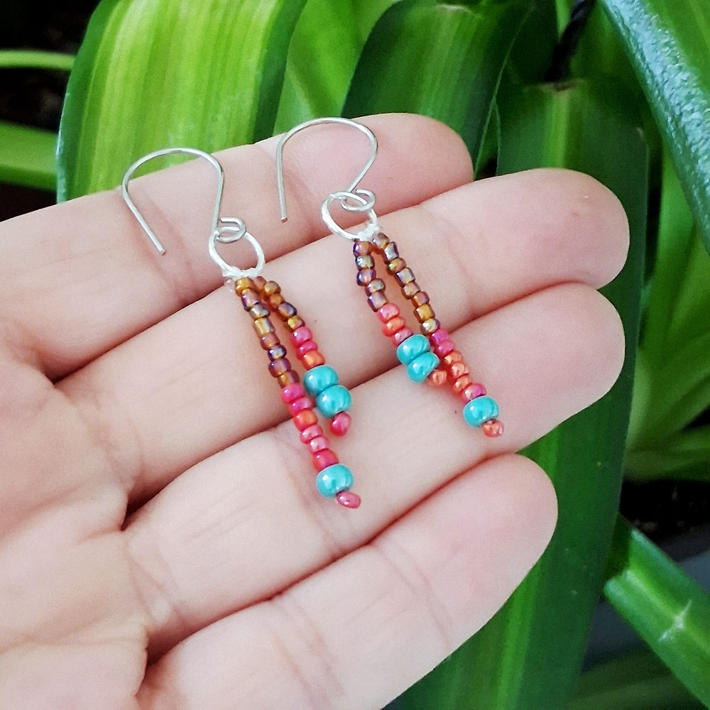 Vibrant Multicolor Beaded Earrings